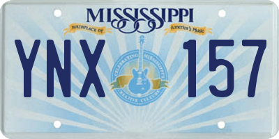 MS license plate YNX157