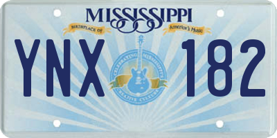 MS license plate YNX182