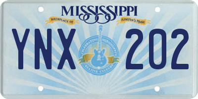 MS license plate YNX202