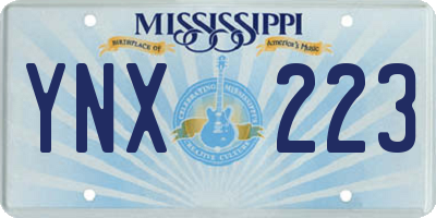 MS license plate YNX223
