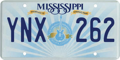 MS license plate YNX262