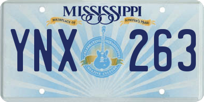 MS license plate YNX263