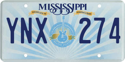 MS license plate YNX274