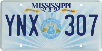 MS license plate YNX307