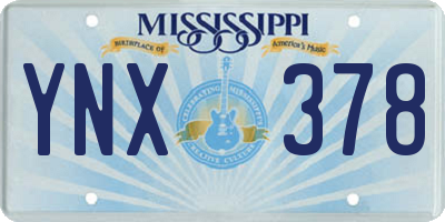 MS license plate YNX378