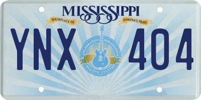 MS license plate YNX404
