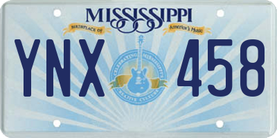 MS license plate YNX458