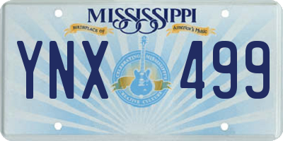 MS license plate YNX499