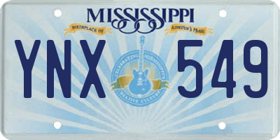 MS license plate YNX549