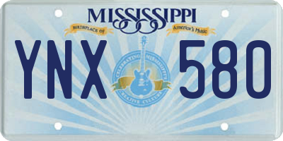 MS license plate YNX580
