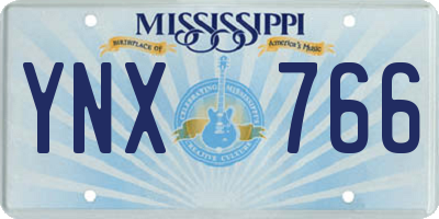 MS license plate YNX766