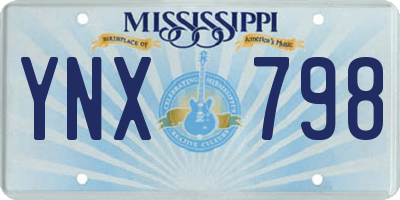 MS license plate YNX798