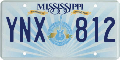 MS license plate YNX812