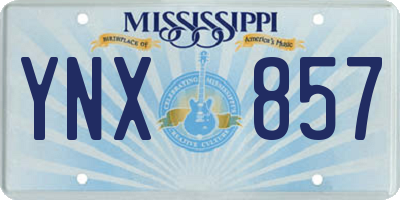 MS license plate YNX857