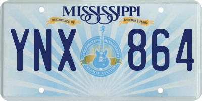 MS license plate YNX864