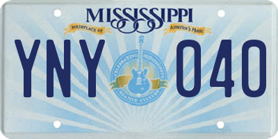 MS license plate YNY040