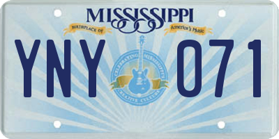 MS license plate YNY071