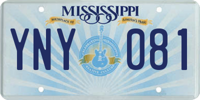 MS license plate YNY081