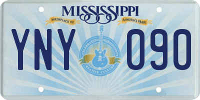 MS license plate YNY090