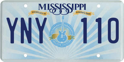 MS license plate YNY110