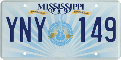 MS license plate YNY149