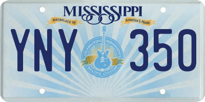 MS license plate YNY350