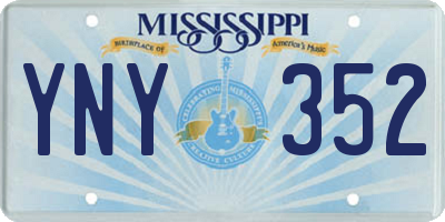 MS license plate YNY352