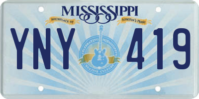 MS license plate YNY419