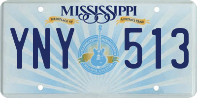 MS license plate YNY513