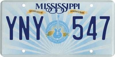 MS license plate YNY547