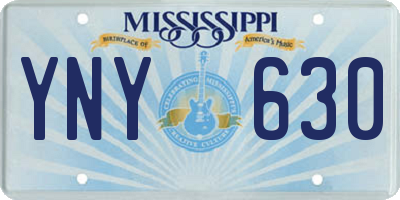 MS license plate YNY630