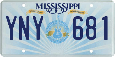MS license plate YNY681