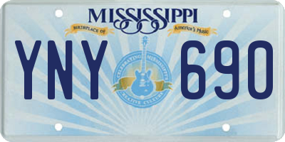 MS license plate YNY690
