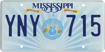 MS license plate YNY715
