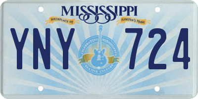 MS license plate YNY724