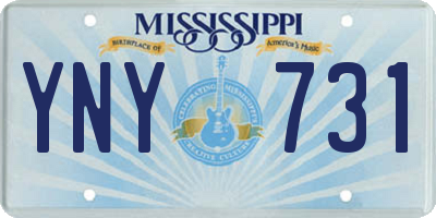 MS license plate YNY731