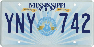 MS license plate YNY742