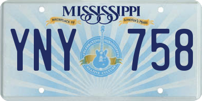 MS license plate YNY758