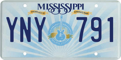 MS license plate YNY791