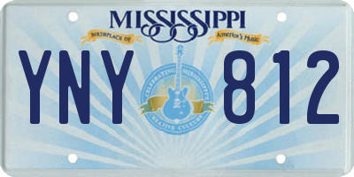 MS license plate YNY812