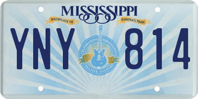 MS license plate YNY814