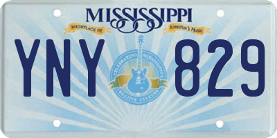MS license plate YNY829