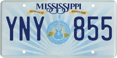 MS license plate YNY855