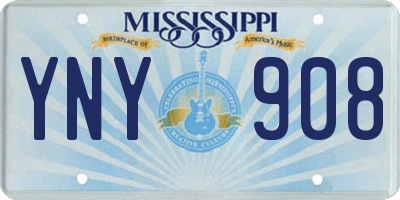 MS license plate YNY908