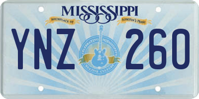 MS license plate YNZ260