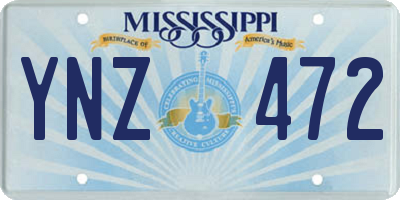 MS license plate YNZ472