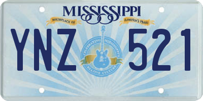 MS license plate YNZ521