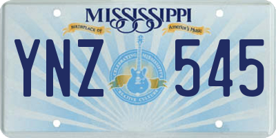MS license plate YNZ545