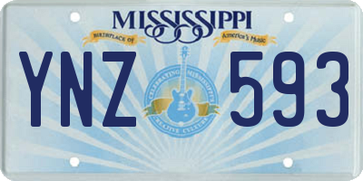 MS license plate YNZ593