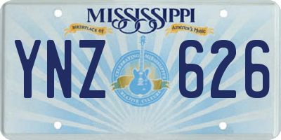 MS license plate YNZ626